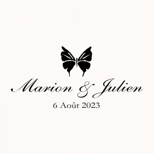 Tampon mariage papillon n°123 60x30mm