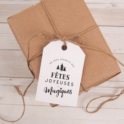 Tampon noël n°21 "Fêtes joyeuses et magiques" 45x55mm