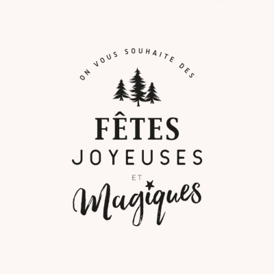 Tampon noël n°21 "Fêtes joyeuses et magiques" 45x55mm