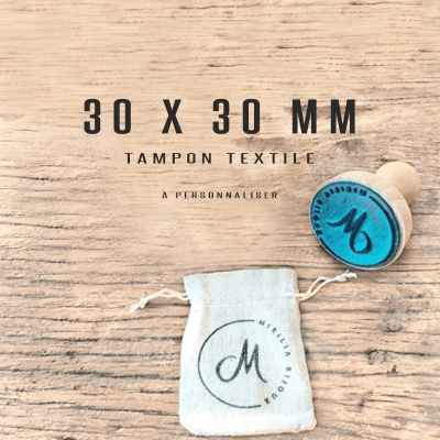 Tampon textile personnalisé 30x30mm Tamporelle