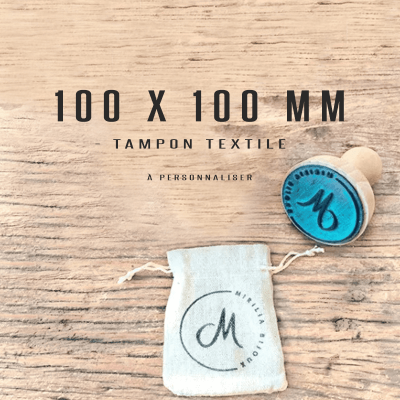 Tampon textile personnalisé 100x100mm Tamporelle