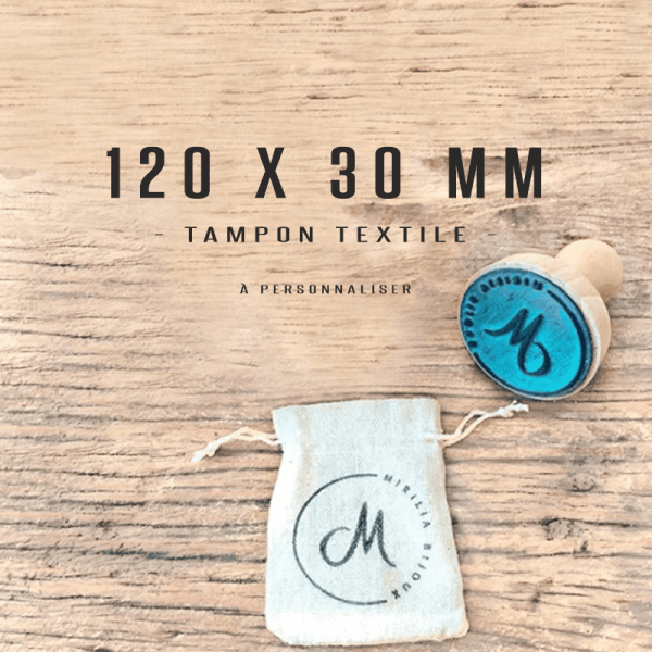 Tampon textile personnalisé 120x30mm Tamporelle