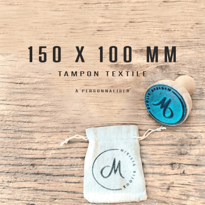 Tampon textile personnalisé 150x100mm Tamporelle